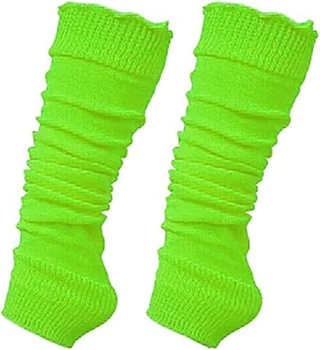 ANZEE Leg Warmers for Kids Stay Warm and Stylish, Kids's Knitted Ankle Warmers 80s Party Dance Sports Yoga Accessories & Ice Skating (Green)