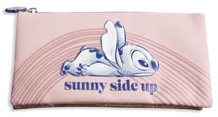 Disney Stitch Trousse à Crayons pour Enfants avec Plusieurs Compartiments avec Fermeture éclair, Rose