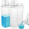 ZOFUN 2 unidades de almacenamiento en polvo de lavado, 2300 ml, dispensador de detergente hermético con vaso medidor, dispensador de detergente para detergente, recipiente para alimentos, color blanco