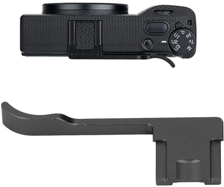 Thumbs Up Grip für GR III GR IIIx, Metall-Blitzschuh-Daumengriff für GR3 GR3x, Bessere Balance und Halt für die Kamera (Black)