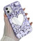 IMEIKONST TPU Case for iPhone 15 Plus, Luxury Plated Cute Wavy Love Mirror Makeup Design for Girls Women Slim Glossy Anti-Fingerprint Glitter Shell Cover for iPhone 15 Plus. Purple AXJ