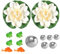 JOYOLA Klein Garten Teiche Deko Set, 4 Mini Frosch, 2 Koi Karpfen, 2 Schwimmend Lotusblüte und 6 Schwimmkugeln, Miniteich Deko für Terrassenteich Zinkwannen Solarbrunnen Garten Balkon Teiche Deko