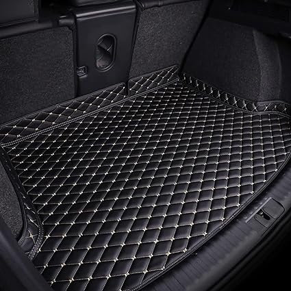 SONGML Auto Kofferraum Schutzmatte für Renault Arkana 2021-2023, Leder Kofferraummatten Langlebiges rutschfest Cargo-Liner Kofferraumwanne Interieur Zubehör,B/Black and White