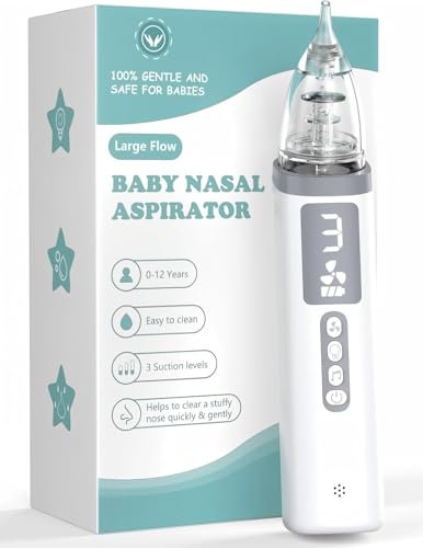 BENTRIP Nasensauger für Baby Elektrischer Nasensauger Schleimentferner Lange Akkulaufzeit Baby Nasensauger mit 3 einstellbaren Saugstufen, 3 hygienischen weichen Silikonspitzen und Musikblockierter