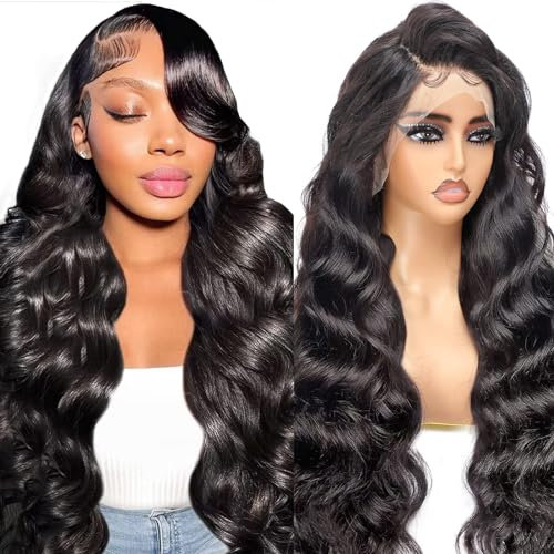 Peluca Mujer Pelo Natural Humano 13x6 HD Lace Front Human Hair Wig Pegamento Peluca Afro Body Wave Wig Peluca Negra Natural Brasileña For Black Women 34 Pulgadas