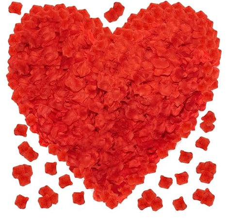 Pavlleen Petali di Rose, 5000 Pezzi Petali di Rosa Finti, Petali Rossi per DIY Matrimoni Mazzi Nuziale Festa Casa Stanza Decorazioni, Compleanno, Atmosfera Romantica