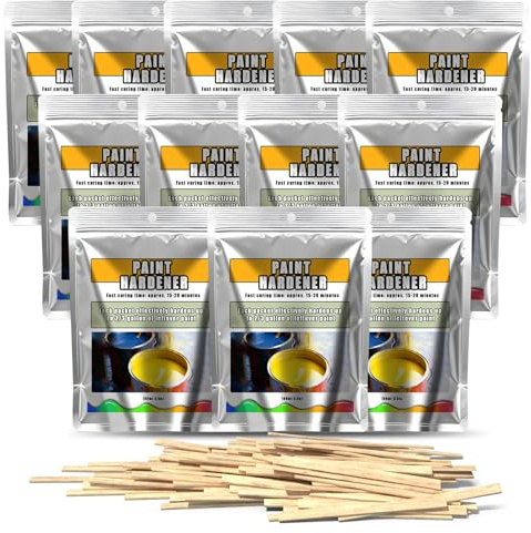 12Pack Paint Hardener for Disposal - Fast Acting Solidifier for Disposal | Old Paint Drying Powder for Acrylic & Latex Paint with 12 Pcs Wooden Stir Sticks - | Efficient | Convenient