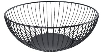 Obstkorb, Servierschalen Eisen Metalldraht Obstschale Schwarz Obstkorb aus Metall Abgerundetes Snack Korb, Moderner Fruchtkorb