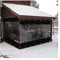Wasserdichter Outdoor-Pavillon, Überdachung mit Seitenteilen und Vorhängen, transparent, 0,5 mm, Materialösen, für Garage, Balkon, Pergola, schwarz, 3,8 x 2,2 m