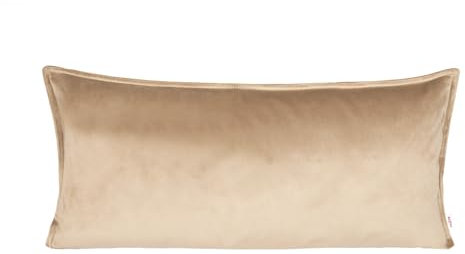 beties Samt&Sonders-Serie, Kissenhülle ca. 30x70 cm mit dekorativer Jeansnaht, aus deutschem Unternehmen in hochwertiger Qualität, Farbe: braun-beige