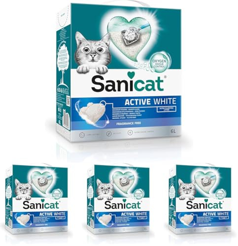Sanicat – Klumpstreu ohne Duftstoffe | Hergestellt aus natürlichen Mineralien mit garantierter Geruchsbindung | Absorbiert die Feuchtigkeit und erleichtert die Reinigung | Packungsgröße 6 l