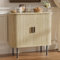 FiveWillowise Sideboard, Buffet Storage Cabinet for Living Room, Kitchen Cupboard with Tambour Sliding Door, Storage Unit for Modern Home Dinning Room,Natural