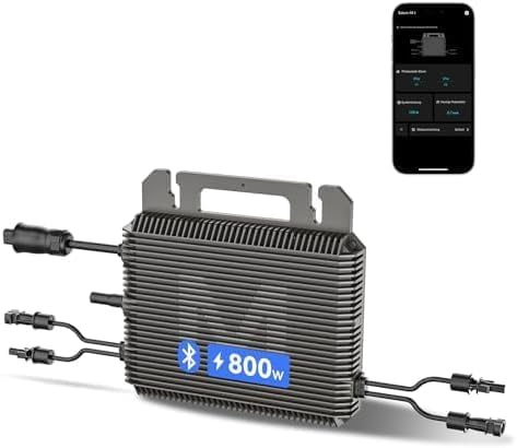 800W Micro-Wechselrichter, Marstek Microinverter Inverter Solar Inverter MPPT App Steuerung, WiFi and Bluetooth IP67 Wasserdicht für Mini-PV, Plug & Play Balkonkraftwerk