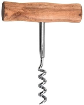 Abrelatas Abridor de vino de acero inoxidable con mango de madera, sacacorchos sencillo for cocina