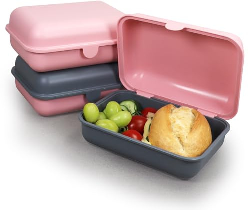 Blade Brotdose Kinder und Erwachsene Lunchbox Snackbox Meal Prep Box Frischhaltedose mit Deckel für Schule und Büro Vesperbox Brotbox 3er-Set mit je ca. 1200 ml Volumen – gesamt 3600 ml. (Rosa)