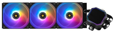 TR-Thermalright Frozen Prism 360 Black ARGB Flüssigkeit CPU Kühler, 360mm Aio Kühler, 3x120mm PM Lüfter-1850RPM, für AMD AM4 /AM5, Intel LGA1851/1700/1150/1151
