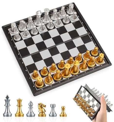 Brettspiel Schachspiel,Magnetisches Schachspiel Brettspiel - Interaktives Spielzeug Zur Förderung Logischen Denkens Tragbar Für Aktivitäten Für Anfänger Jugendliche Studenten Erwachsene Reisen