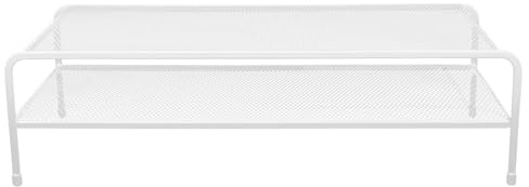 IMIKEYA Supporto per Monitor in Ferro Bianco, Elevatore per Computer da Scrivania Resistenza All'abrasione, per Decorazioni Scuola e Uso Domestico