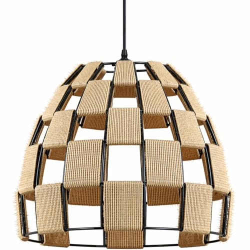 Modern Natural Tapered Woven Rope Ceiling Light Shade | Pendant Lights, Home Décor & Improvement Essential | 32cm Shade Width