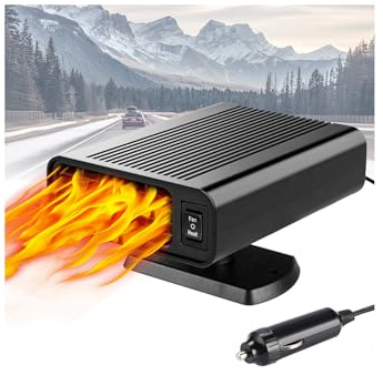 12V Car Heater - 150W Auto Heater Portable Car Defroster That Plug into Cigarette lighter - 2 in 1 Fast Heating Windscreen Defroster for Small Vehicles