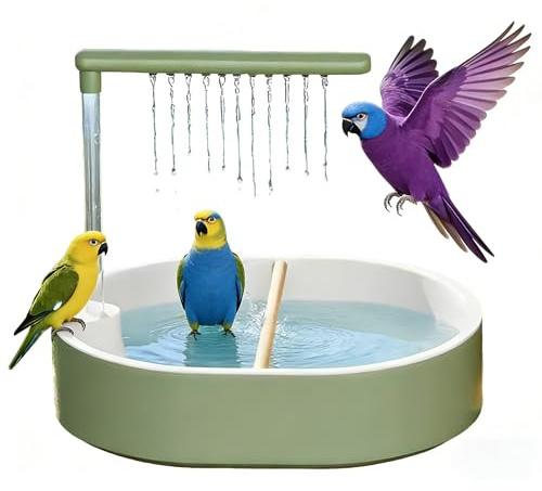 Wapasezyar Vogelbad, Vogeldusche Wellensittich, Wellensittich Dusche, Wasserfall-Ausgang, Rutschfestes Design, Teichbrunnen Für Käfigzubehör Badespaß Für Unzertrennliche Nymphensittichg