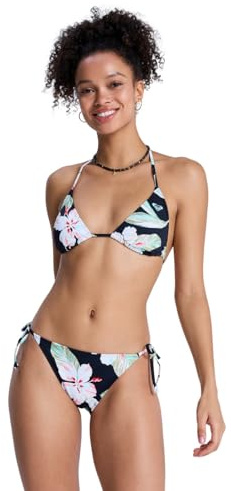 Roxy™ Printed Essentials Tiki Tri - Two Piece Tiki Tri Bikini Set for Women -Bikini-Set - Frauen - L - Schwarz.