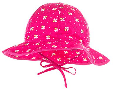 maximo Baby-Mädchen Flapper, Bindeband Mütze, Mehrfarbig (Pink-Kleeblatt 16), 45