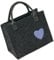 LaFiore24 Hochwertige Filztasche Handtasche Tragetasche Shopper Festival Dirndl Herz-Stickerei (dunkelgrau-blau)