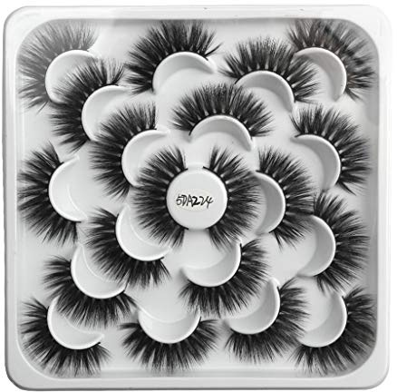Kashyk 10pair Lotus mit 5D Nerz falsche Wimpern, natürliche Wimpern, Make-up, Wilde Wimpern (H Style)