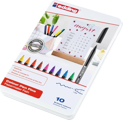 Edding® 1200 Colour Pens 0.5-1 mm Ink Colour Pack of 10 Assorted (Pack of 10)