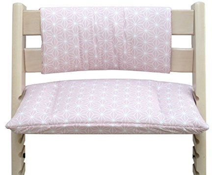 Blausberg Baby - ABWASCHBAR - Kissen Set Junior für Stokke Tripp Trapp (ohne Schlitz im Sitzkissen) - Sitzverkleinerer (Happy Star Rosa)