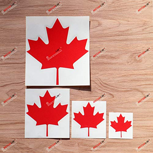 Canada Kanadisches Ahornblatt Aufkleber Vinyl Sticker - 4er-Pack Reflektierend, 5,1 cm, 7,6 cm, 10,2 cm, 15,2 cm - für Auto Boot Laptop Tasse
