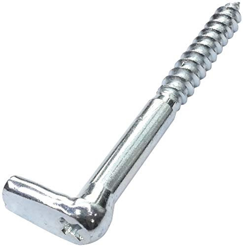 Aerzetix - Set di 20 ganci per avvitatura con impronta cruciforme Ø5.8x65mm - gancio a forma di L - vite filettata per legno - picco da avvitare - C47893