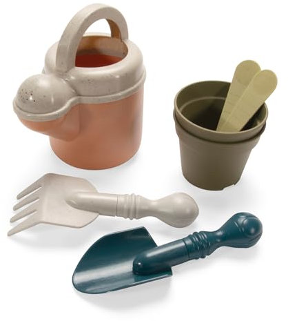 Dantoy 5611 - Bio Gartenset/Pflanzset mit Gießkanne aus Bio-Kunsstoff (90% Zuckerrohr) - 7 Teile