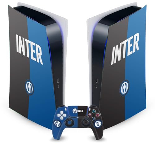 Head Case Designs Licenza Ufficiale Inter Milan Inter Milan Logo Distintivo Vinile Frontalino Sticker Gaming Pelle Adesivo Compatibile con Sony PlayStation 5 PS5 Digital Console & DualSense Controller