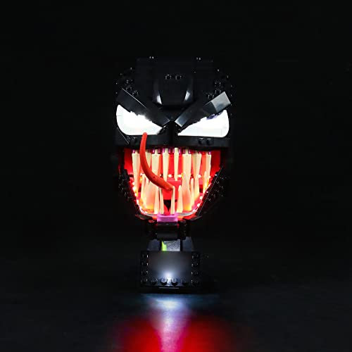LocoLee Led Beleuchtungsset Kompatibel mit LEGO Marvel Spider-Man Venom Maske,Dekorations Licht-Set Kompatibel mit LEGO 76187 Venom,Lights Compatible with LEGO,Only Lights Set (Standard)
