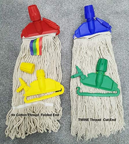 Pack of 2 Kentucky Mop Head 16oz / 425gm Twine Cotton Jumbo Large Mop Thick Absorbent Yarn For Everyday Commercial Mop Heads for Heavy Duty Industrial Use