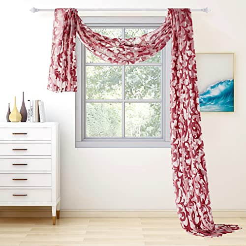 NAPEARL Schal Volant, europäischer Stil, Jacquard-Fensterschal, dekorativer transparenter Vorhang für Hochzeitsbogen, Himmelbett, Kopfteil, Pavillon, 1 Panel