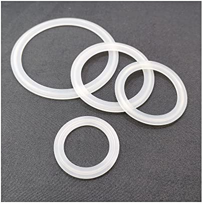 5pcs Fit 19 mm-pipe x 159 mm O/D Sanitary Tri Clamp Ferrule Silicone Scelling Strip Jackket Ring Washer for Homebrew Dairy Produit,32mm-50.5mm
