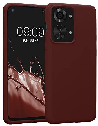 kwmobile Case for OnePlus Nord 2T 5G Case - Soft Cover - Shockproof Silicone - Wireless Charging Tawny Red