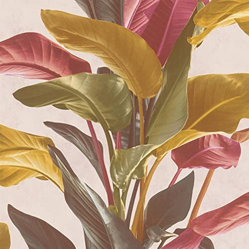 Profhome Floral Wallpaper 378622-GU Non-Woven Wallpaper red Yellow Cream Brown 0.53 m x 10.05 m / 5.33 sqm