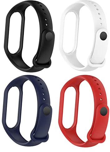Hesheng Compatible with Xiaomi Mi Band 7 Band,Colourful Silicone Wristbands Replacement Bracelet for Xiaomi Mi band 6/Mi Band 5 Smartwatch Mens Women (4Pack)