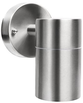 EXTRASTAR Outdoor Wall Lights, GU10 Base Down Exterior Wall Sconce, IP44 Stainless Steel Single Outside Wall Light for Garden, Patio, Balcony, Porch, Front Door, Garage(Bulb not Included)
