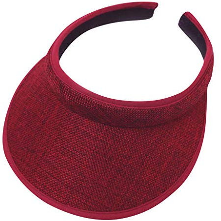 Dantazz Visor Cap für Damen Herren Sonnenhut mit Sonnenblende Atmungsaktiv Baseballmütze Sommerkappe Fashion Sonnenmütze Unisex Sonnenschild Hüte für Freizeit Golf Baseball Tennis (Rot, OneSize)