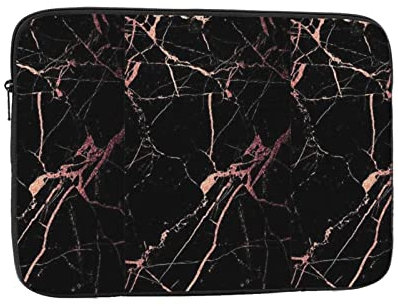 Black Rose Gold Marble Shockproof Portable Laptop Sleeve Bag =>> 10 Inch Business Trip, Travel, School, Office, for Daily Use.
