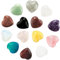 Aitsite Lot de 15 cristaux de guérison en forme de cœur, pierres précieuses de guérison en forme de cœur, quartz rose, pierres porte-bonheur pour thérapie cristal, méditation et décorations