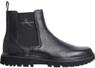 Calvin Klein Herren Chelsea Boots Eva Mid aus Leder, Schwarz (Triple Black), 42