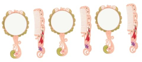 FRCOLOR 3 Sätze antiker Haarkamm Handspiegel und Kamm Herz Spiegel Damenanzüge Kämme Kosmetikspiegel Handspiegel mit Griff Prinzessin Spiegel anfassen Antiquität Schminkspiegel Metall