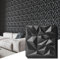Art3d 3D-Wandpaneele für Innenwanddekoration, moderne Diamant-strukturierte Akzent-Wandverkleidung für Gaming, Wohnzimmer, TV-Wandhintergrund, 30,5 x 30,5 cm, Schwarz, 33 Stück
