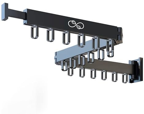 Quaran® Wäscheständer Wandmontage, Kleiderständer Wand, Ausziehbarer Wäscheständer, Klappbar